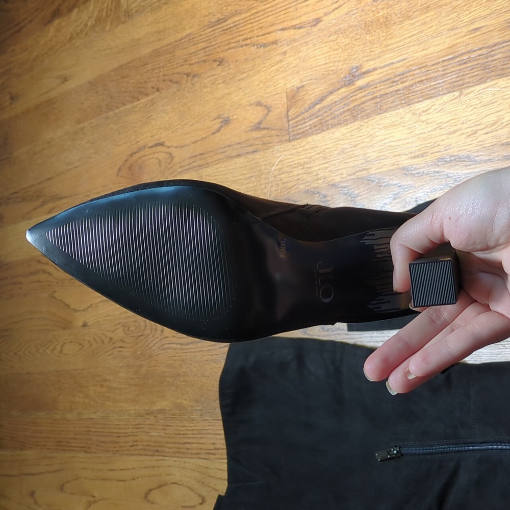JLO Jennifer Lopez Krim Boot Women's Size 9.5 Black High Heeled Boot - Picture 10 of 16